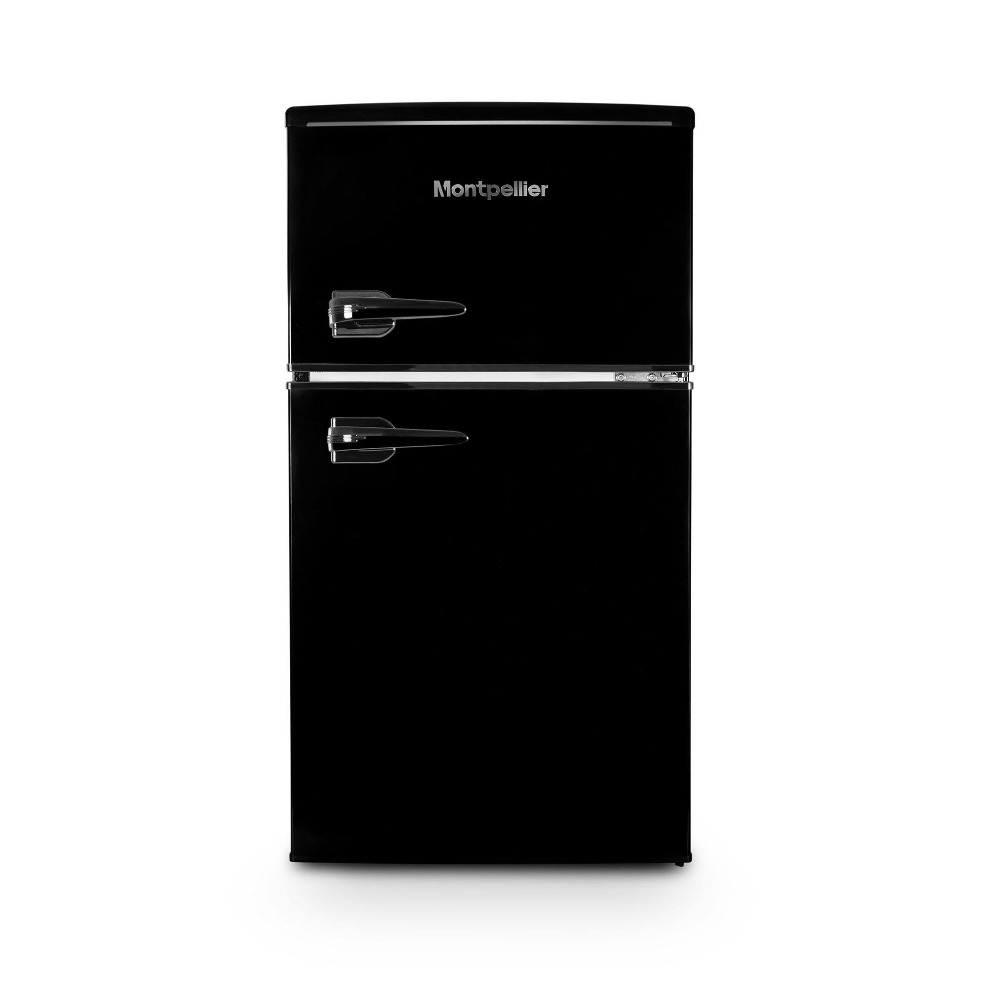 Montpellier MAB2035EK Retro UnderCounter Fridge Freezer Black H835 x W486 D530mm 
