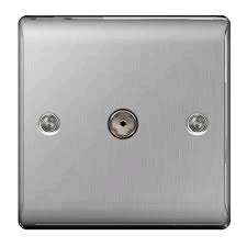 BG 1Gang Co-Axial Brushed Steel 