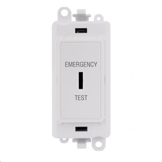 Click 20A D/P Key Switch "Emergency Test" White Grid Pro