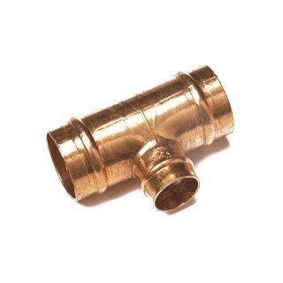Copper Reducing Tee 28mm x 28mm x 15mm Solder Ring 