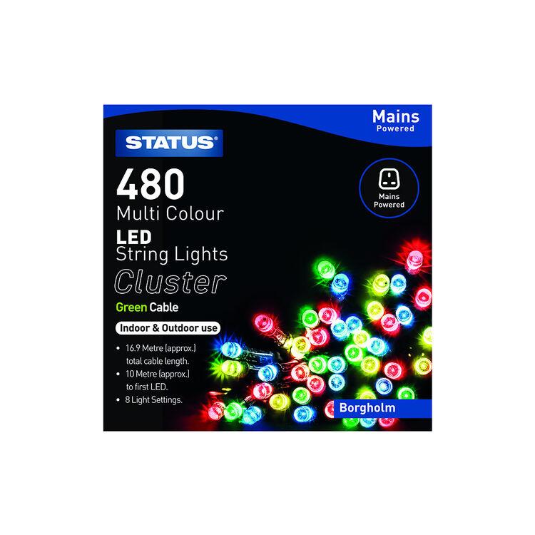 Status  BORGHOLM 480 LED Lights Multi Coloured Indoor/Outdoor Mains Cluster