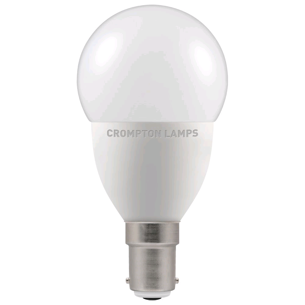 Crompton 5.5W LED SBC Opal Golf Ball Lamp Warm White Dimmable 