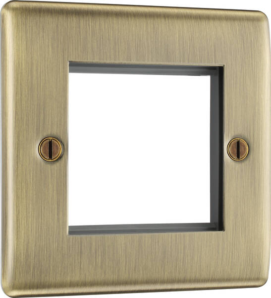 BG Euro Module 2Gang Front Plate Antique Brass