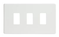 Varilight Premium 3 Gang Gridplate Twin White
