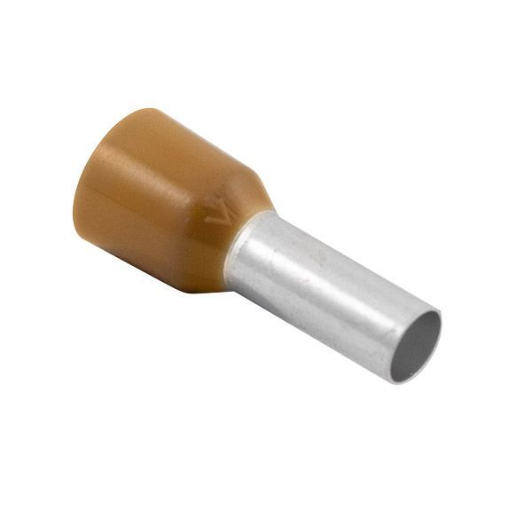 Q-Crimp Bootlace Ferrule 10mm (100pk) Brown