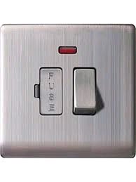 BG 13a Switched Fused Connection Unit c/w Neon Brushed Steel 