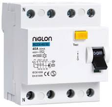 Niglon 4 pole 40A 30mA RCD (Not for 3 Phase Boards)