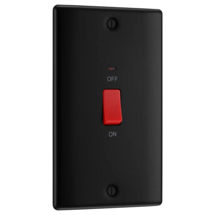 BG Vertical 45a DP Switch c/w Neon Matt Black