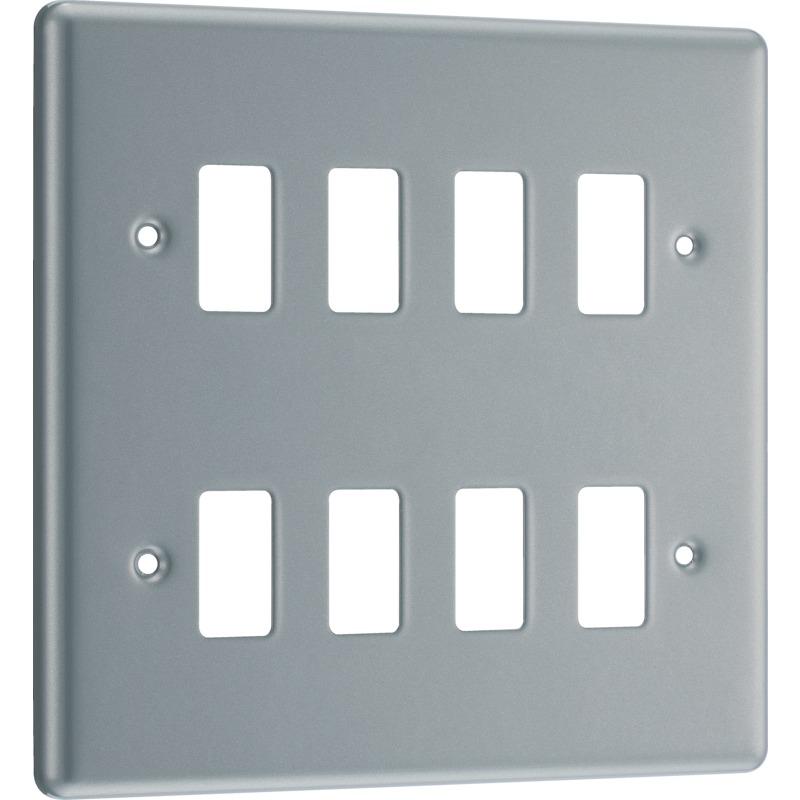 BG 8g Grid Face Plate Metal Clad 4 + 4 (New Type)