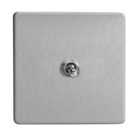 Varilight Screwless 1Gang 2Way Toggle Switch Brushed Steel