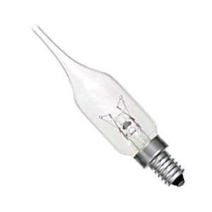 Pointed Candle Clear MES 15w 