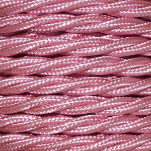 Cable 3 Core Twisted Braided 0.75mm Baby Pink Twist (Per Mtr)