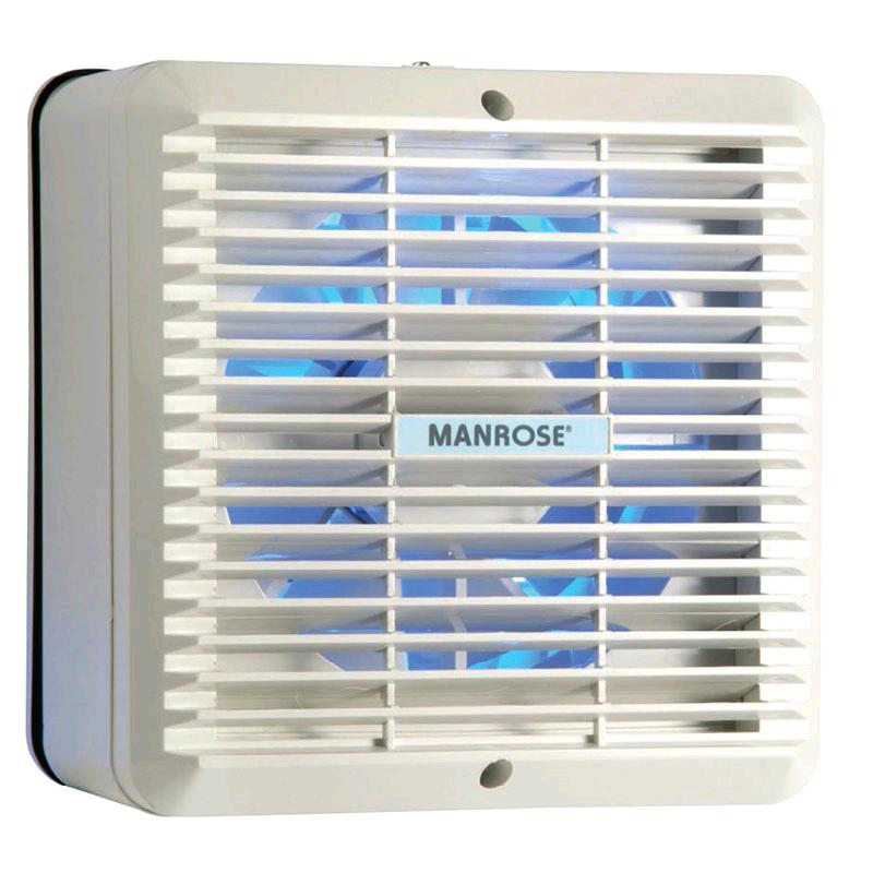 Manrose 6" 150mm Wall/Ceiling Fan c/w Humidistat & Pullcord 