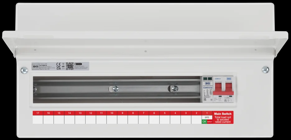 BG Consumer Unit 19Mod 16Way c/w SPD + 100A Switch 