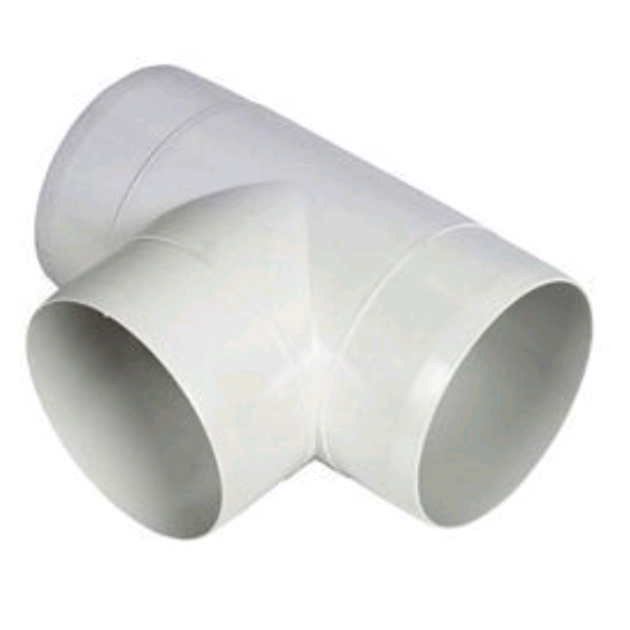 Manrose 4" (100mm) Round Pipe Tee PVC Connector 