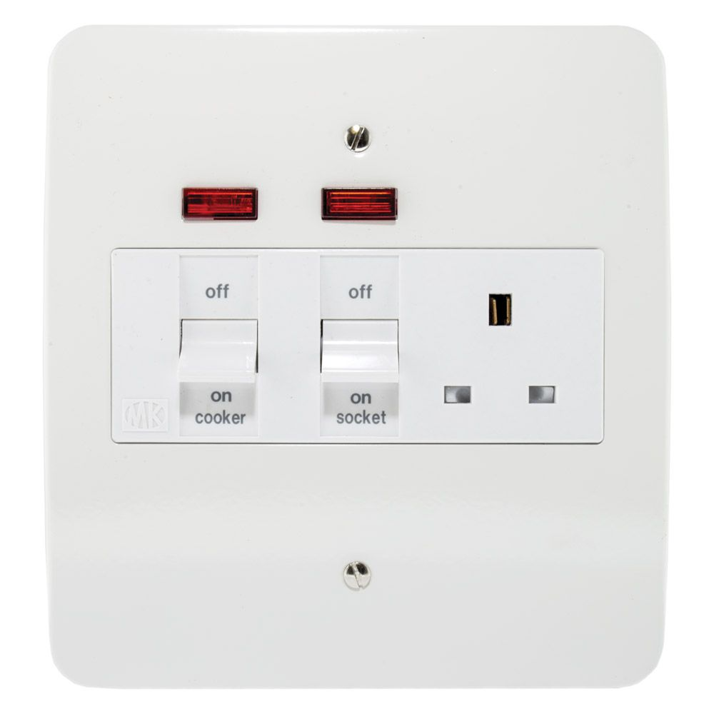 MK 45amp DP Cooker Switch & 13A Socket 
