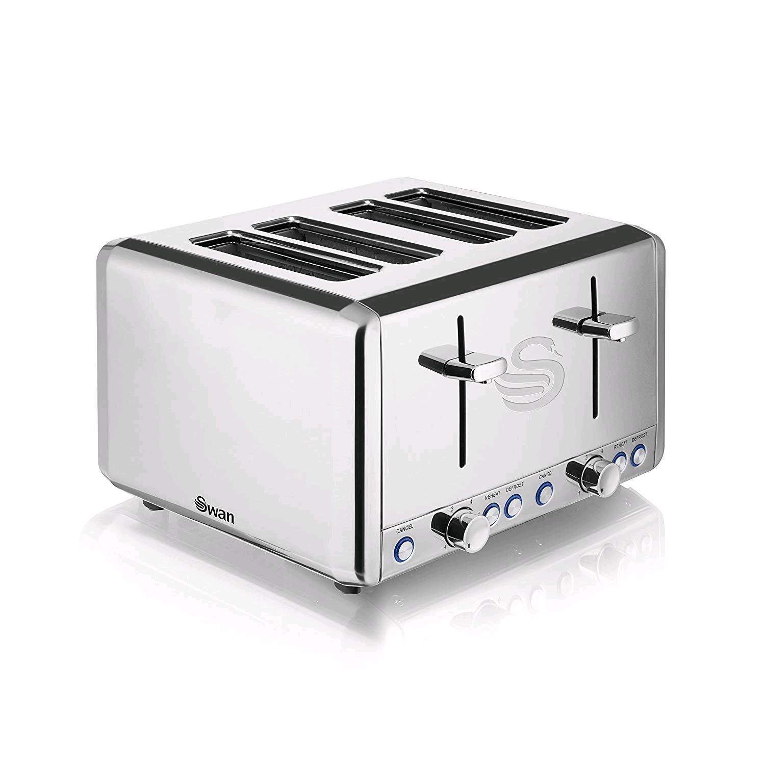 Swan 4 Slice Toaster in Polished Stainless Steel