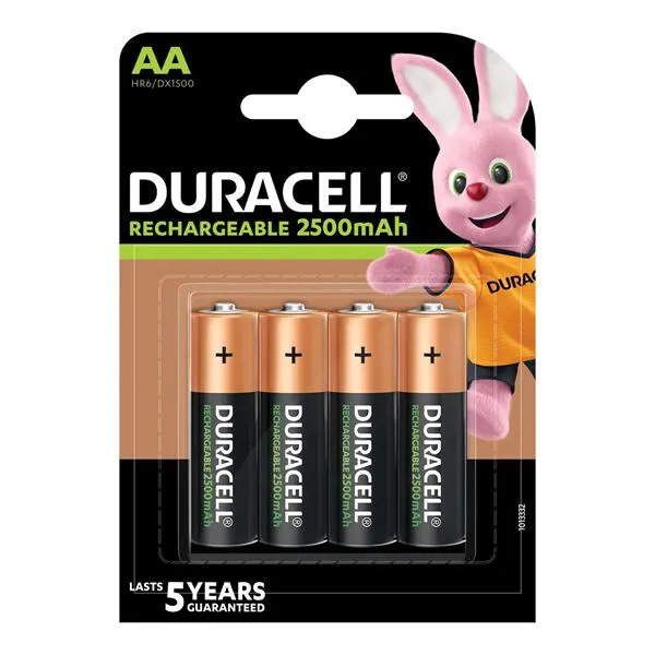 Duracell Supreme S7661 Rechargeable AA Batteries 4pk 2500mAh 
