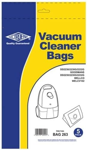 Electruepart BAG263 Vacuum Dust Bags for Dirt Devil, Wellco CV102-4 (Pack of 5)