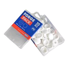 Forgefix No. 6-8's Hinged Domed Cover Caps (Pack of 20) Cream Plastic 