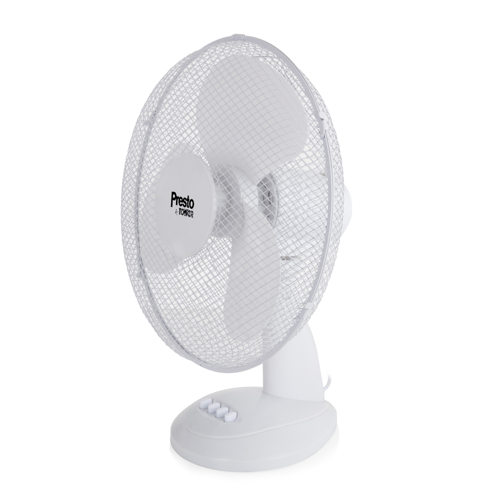 Presto by Tower 16" Oscillating Desk Fan White