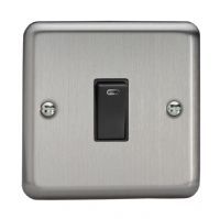 Varilight Matt Chrome 20A DP Switch With Neon & Black Insert 