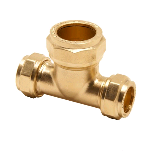Copper Reducing Tee 28mm x 28mm x 22mm Compression 