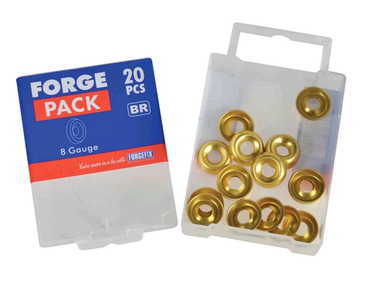 Forgefix Screw Cup Washers No 8's Brass (Pack of 20) 