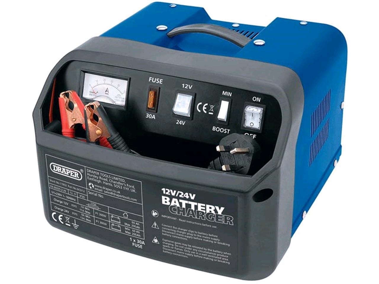 Draper 12/24V Battery Charger 