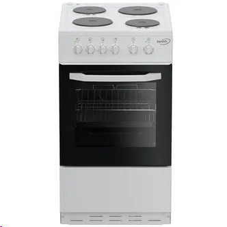 Zenith ZE503W Freestanding Single Oven Electric Cooker with Solid Plate A Energy Rated