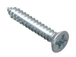 Forgefix 1" x 8  Self Tapping Screw Countersunk (Pack of 20) Zinc Plated 