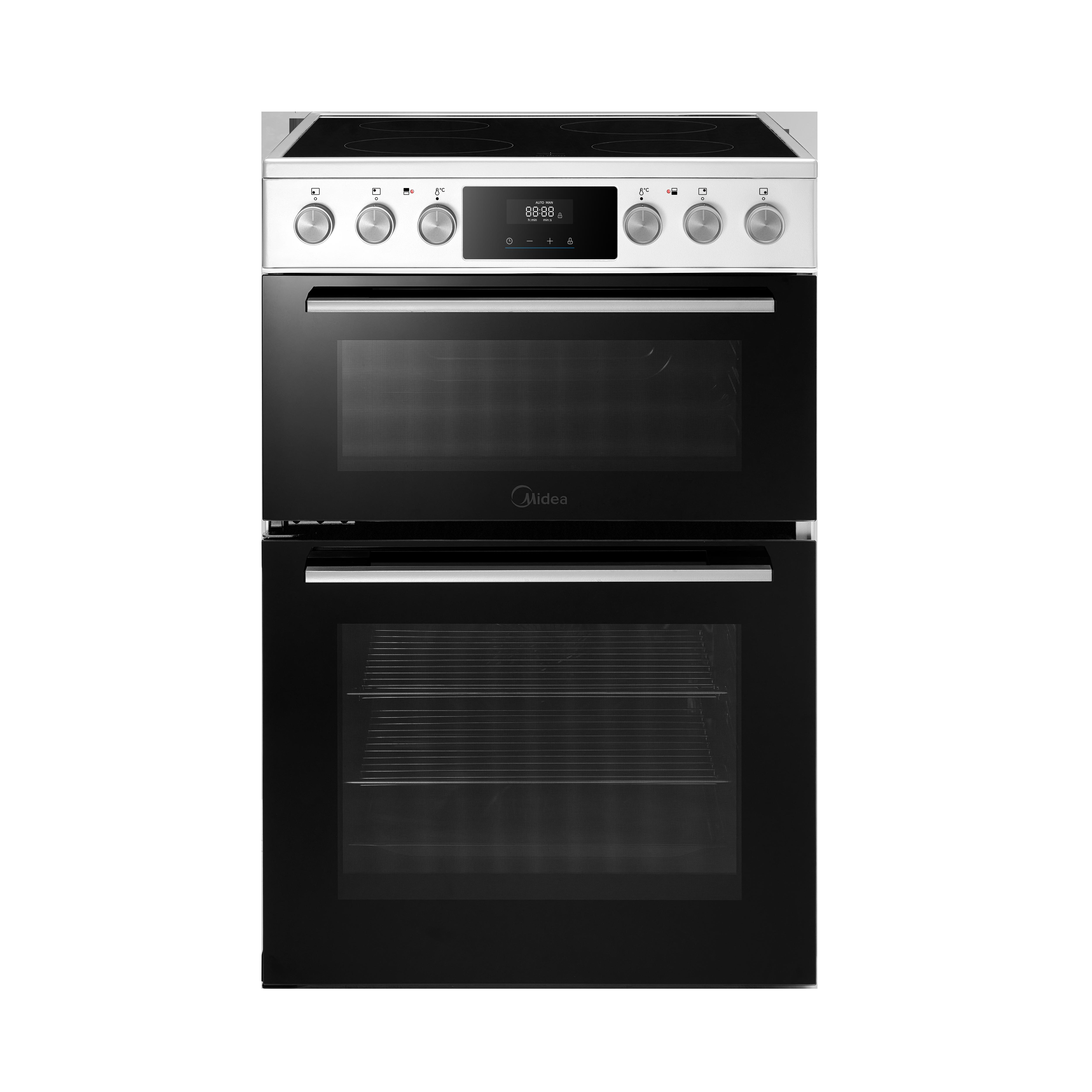 Midea MFO24EME4R118-WH 60cm Double Oven Cooker with Ceramic Hob - White