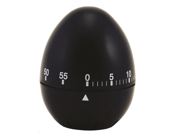 Chef Aid 1614151 60 Minute Timer Egg Shape Black E08122