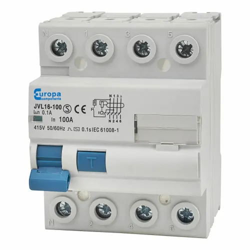 Europa 100A 30mA 4Pole RCD Type AC