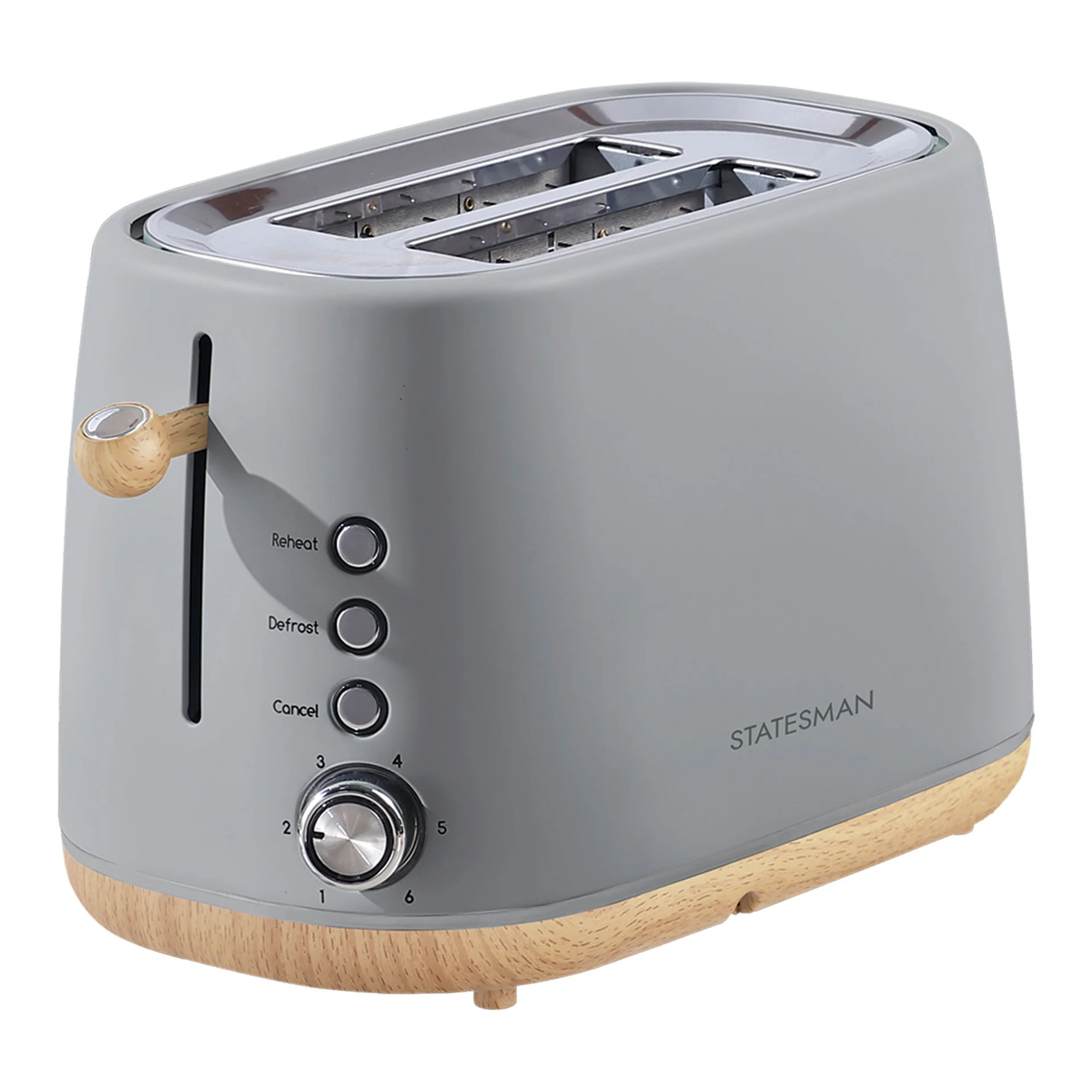 Statesman 2 Slice Scandi Toaster Grey