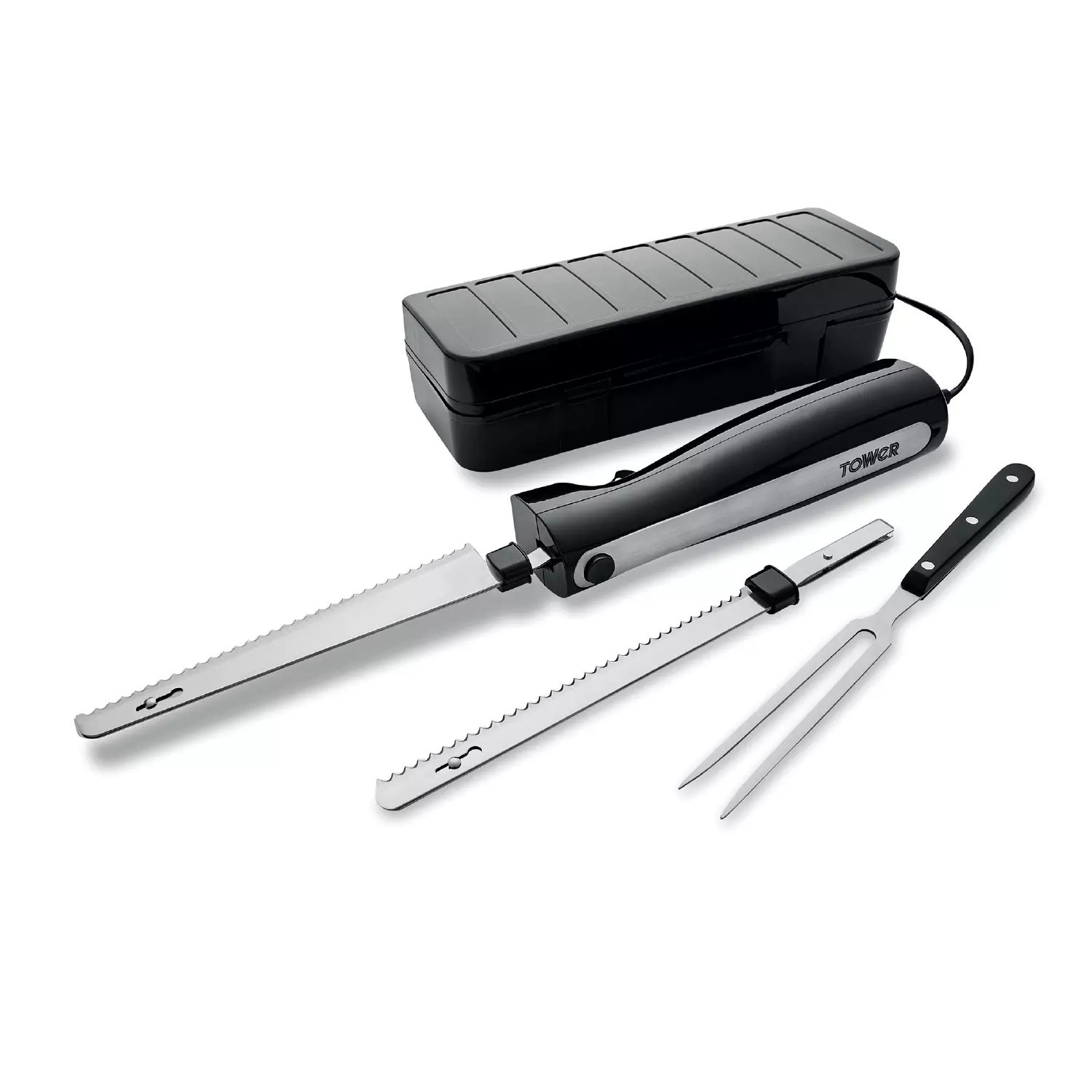 TOWER T19028 Electric Knife with fork and black case
