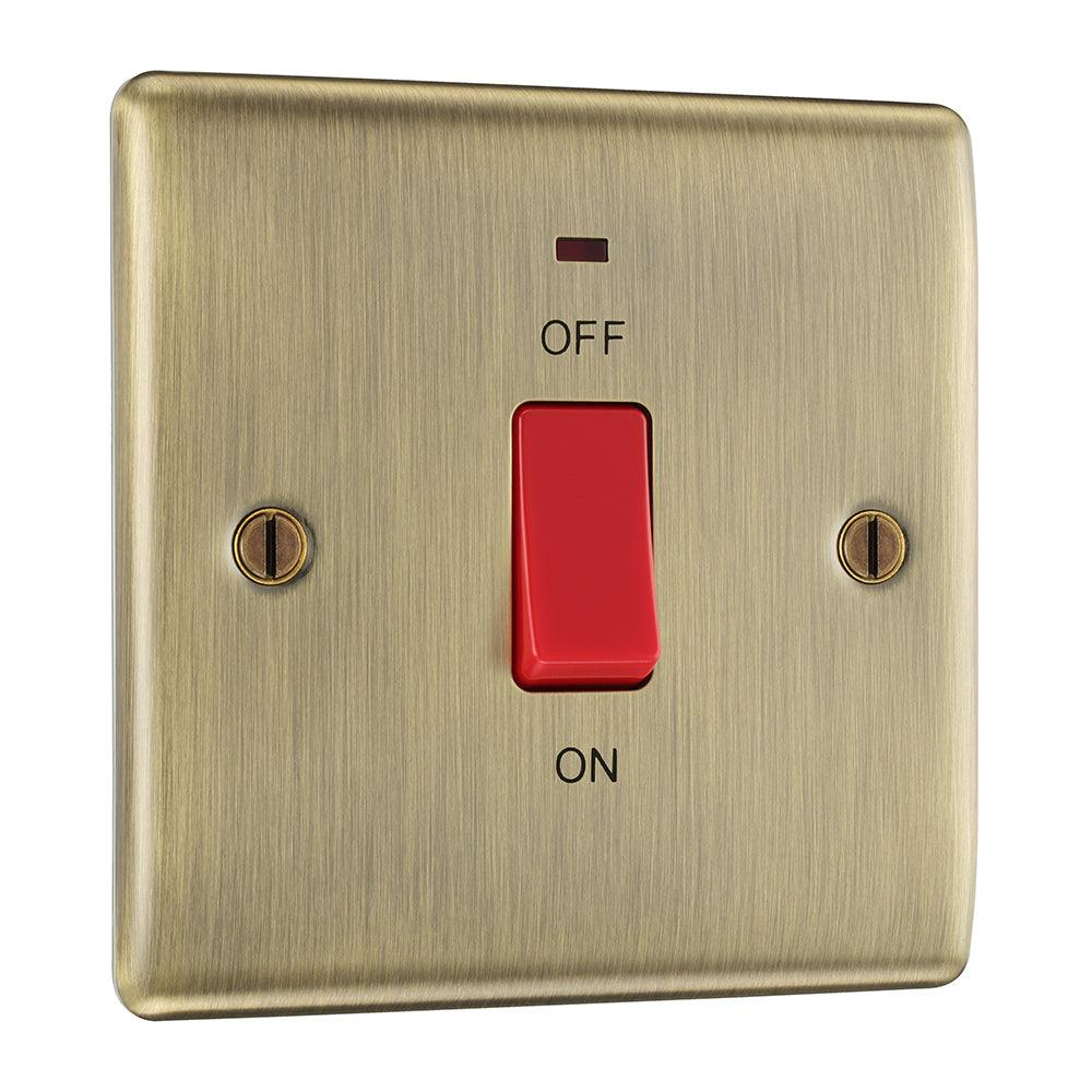 BG 45a DP 1Gang Switch Antique Brass