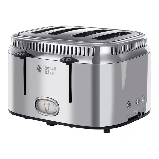 Russell Hobbs 21690 4 Slice Retro Toaster in Polished 2400W