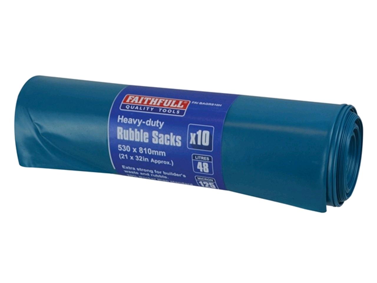 Faithfull Blue Heavy-Duty Rubble Sacks (10) 