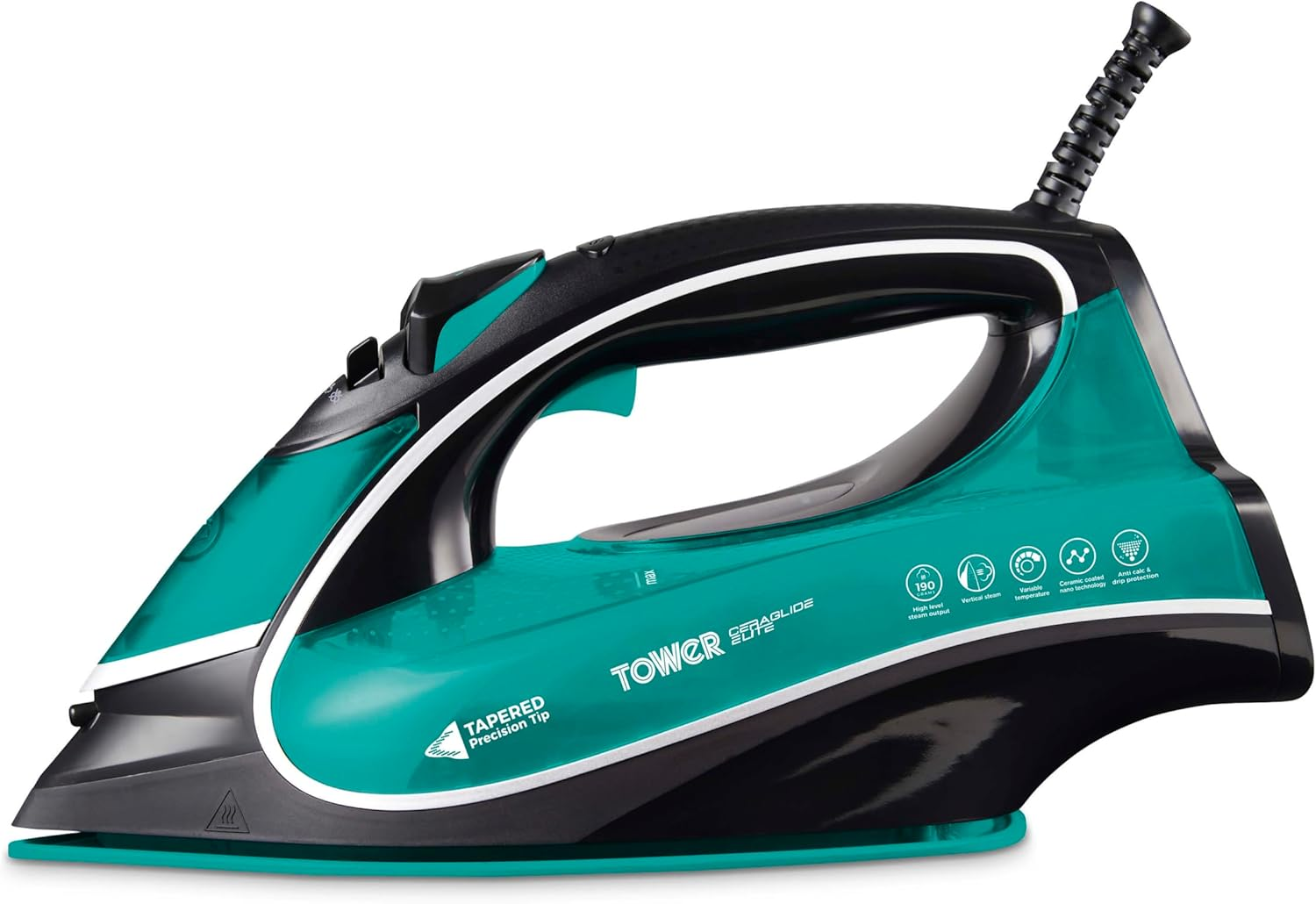 Tower T22026TL Ceraglide 3100W Steam Iron Black and Teal 