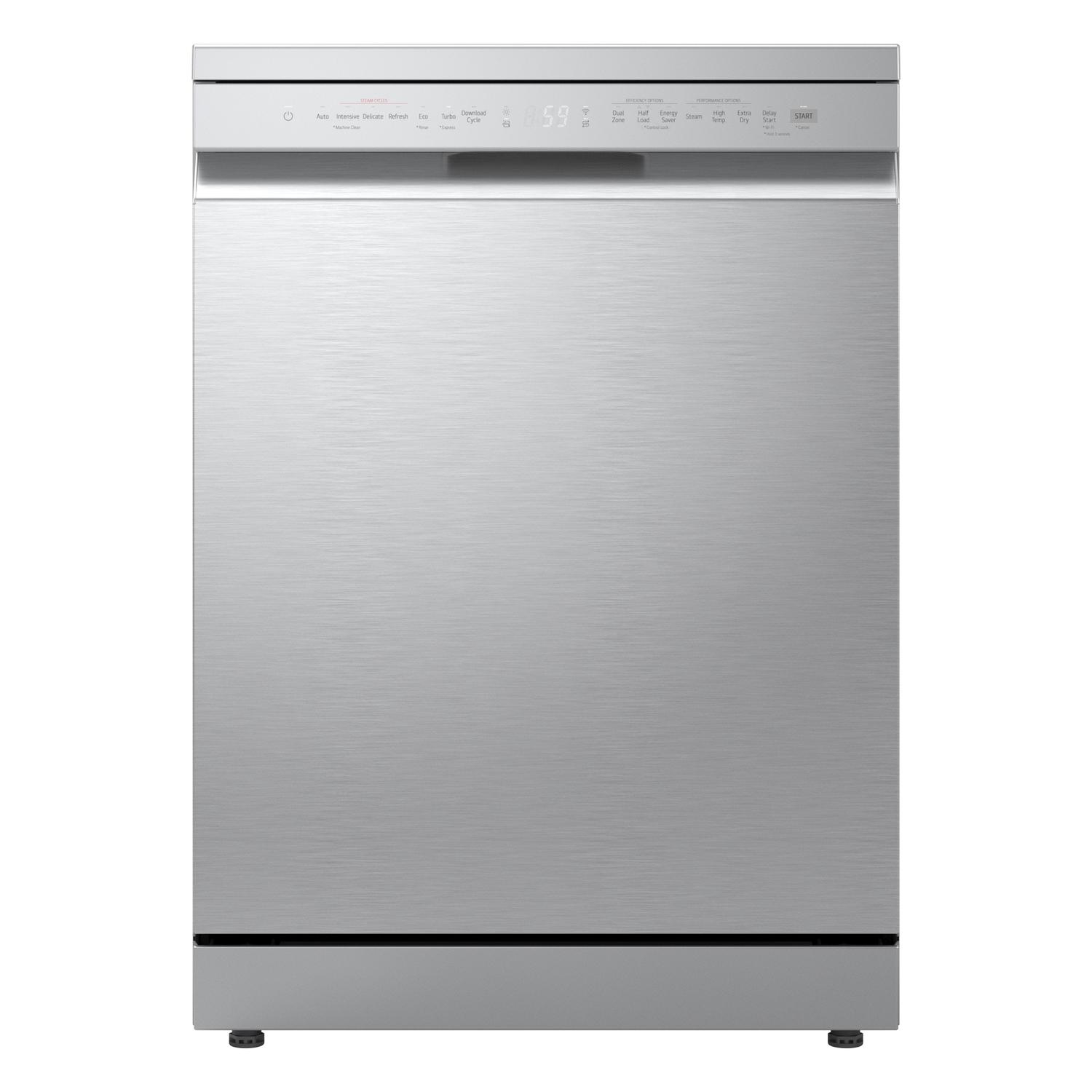 LG TrueSteam QuadWash DF273FVS WiFi Connected Full Size Dishwasher - Silver - 14 Place Settings