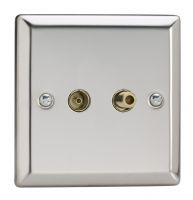 Varilight Mirror Chrome 2Gang TV/Satelite Outlet