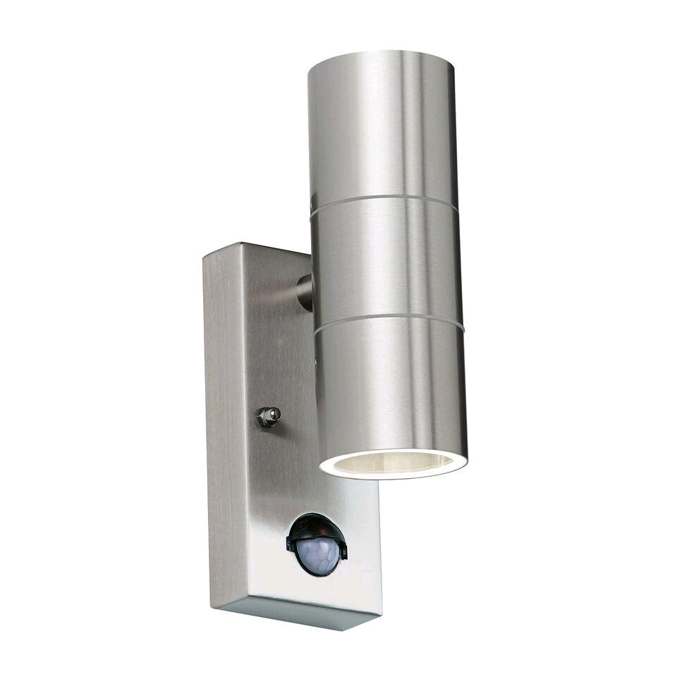 Endon Canon PIR 2Lt Wall Light 35W Polished Stainless Steel