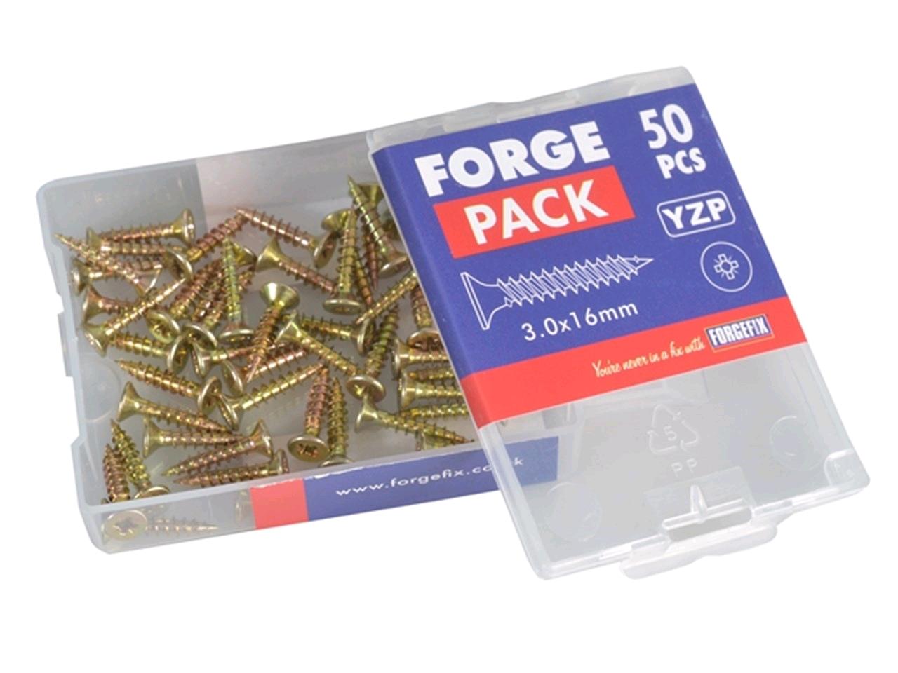 Forgefix M/P Screw 3.5 x 40mm (Pack of 25) Zinc Yellow Passivated 