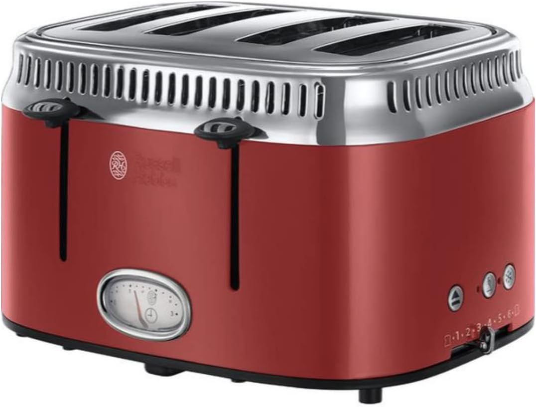 Russell Hobbs 21690 4 Slice Retro Toaster in Red 2400W