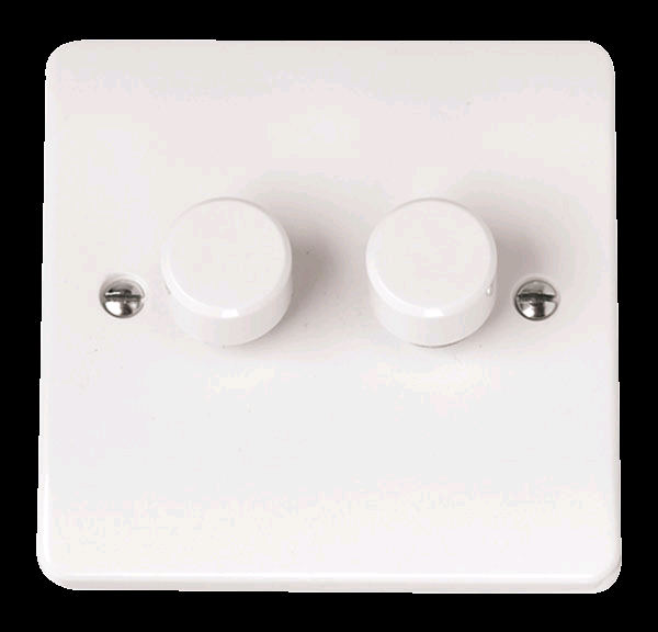 Click 2 Gang Way 250W Dimmer Switch 