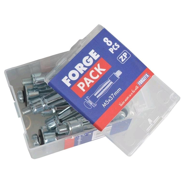 Forgefix Cavity Wall Anchors M5 x 37mm Zinc Plated (Pack of 8) 