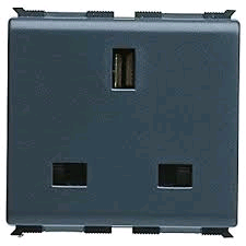 Gewiss 1Gang 13A Replacement Socket Black 