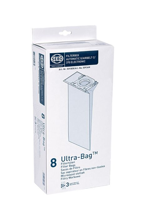 Sebo Paper Bags Pack Of 8 Microfibre Fleeced Bags  for X & C Machines 