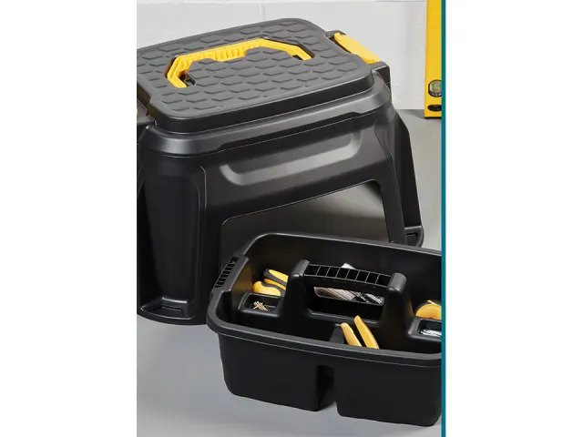 WARD 7752367 Heavy Duty Step Stool with Built In Tool Caddy 